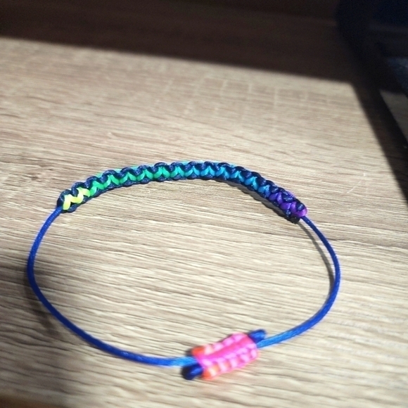 2pcs/Set handmade rainbow braided bracelets adjustable - Picture 2 of 7
